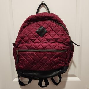 Mossimo Supply Co. Burgundy and Black Quilted Backpack
